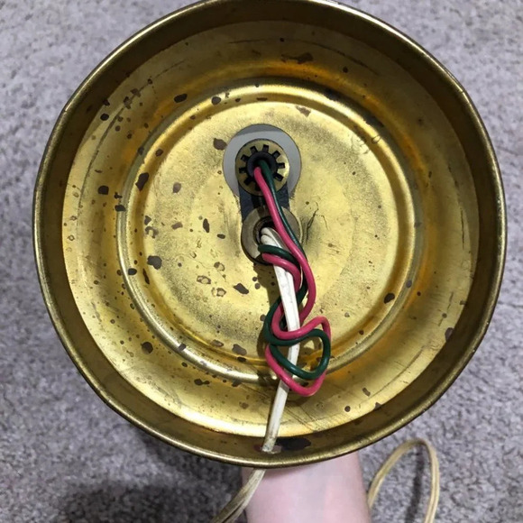 Vintage Milk glass Green leaf Hurricane Parlor Lamp Gone With The Wind style - Picture 10 of 12